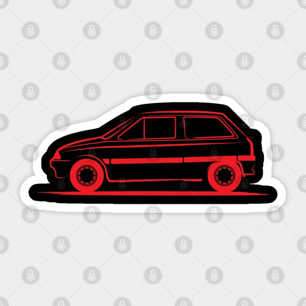 Citroen AX Red Sticker by PauHanaDesign